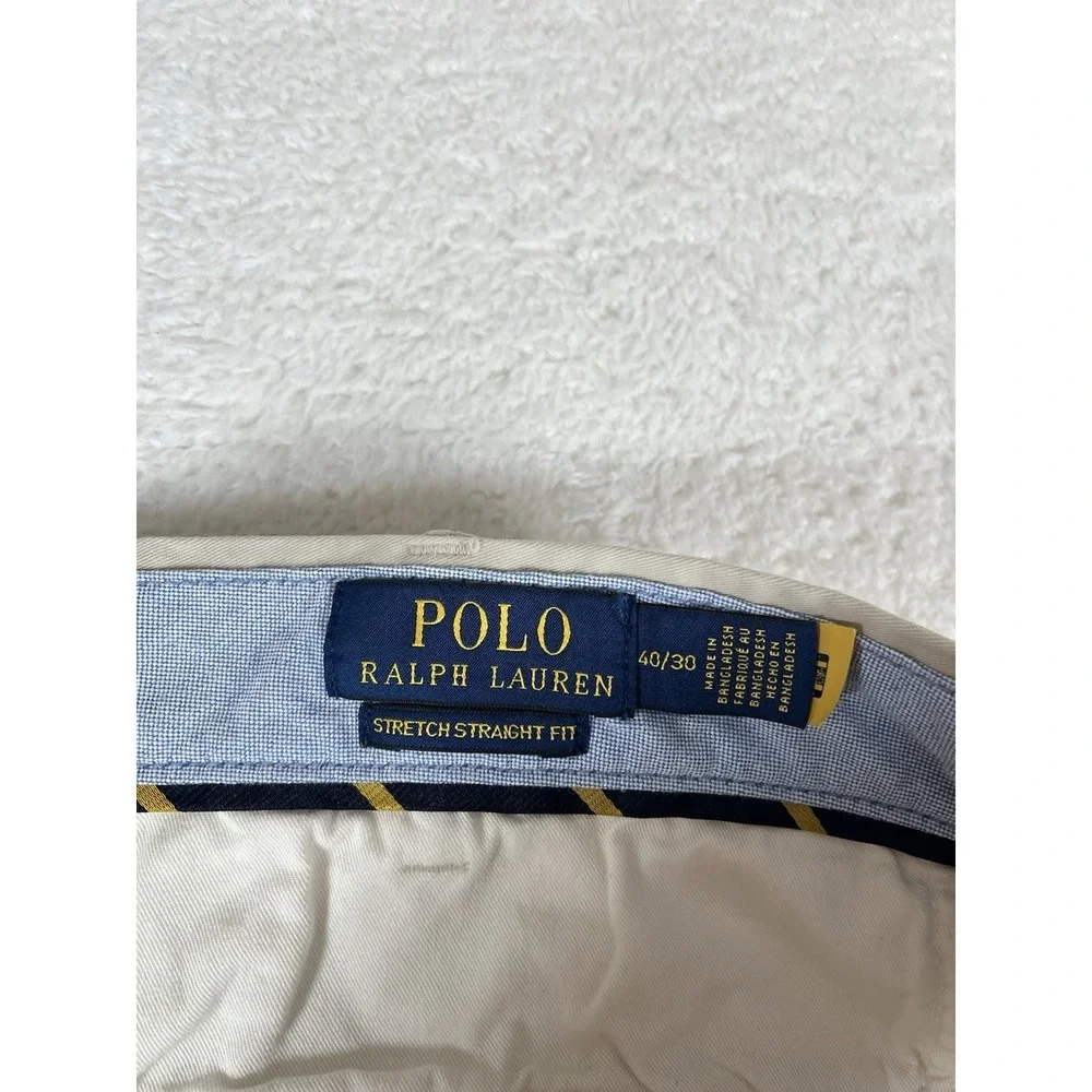 Polo Ralph Lauren Stretch Straight Fit Khaki Chino Pants Mens Sz 40x30 (42x29.5)